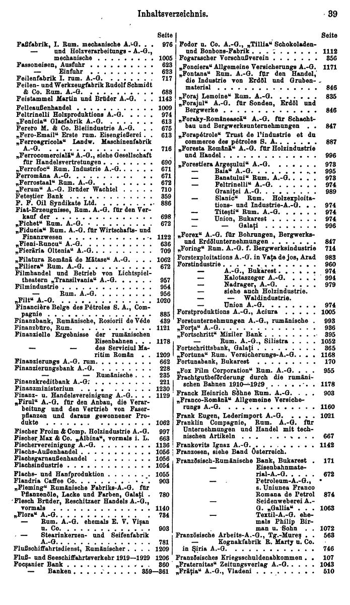 Compass. Finanzielles Jahrbuch 1931: Rumänien. - Seite 43