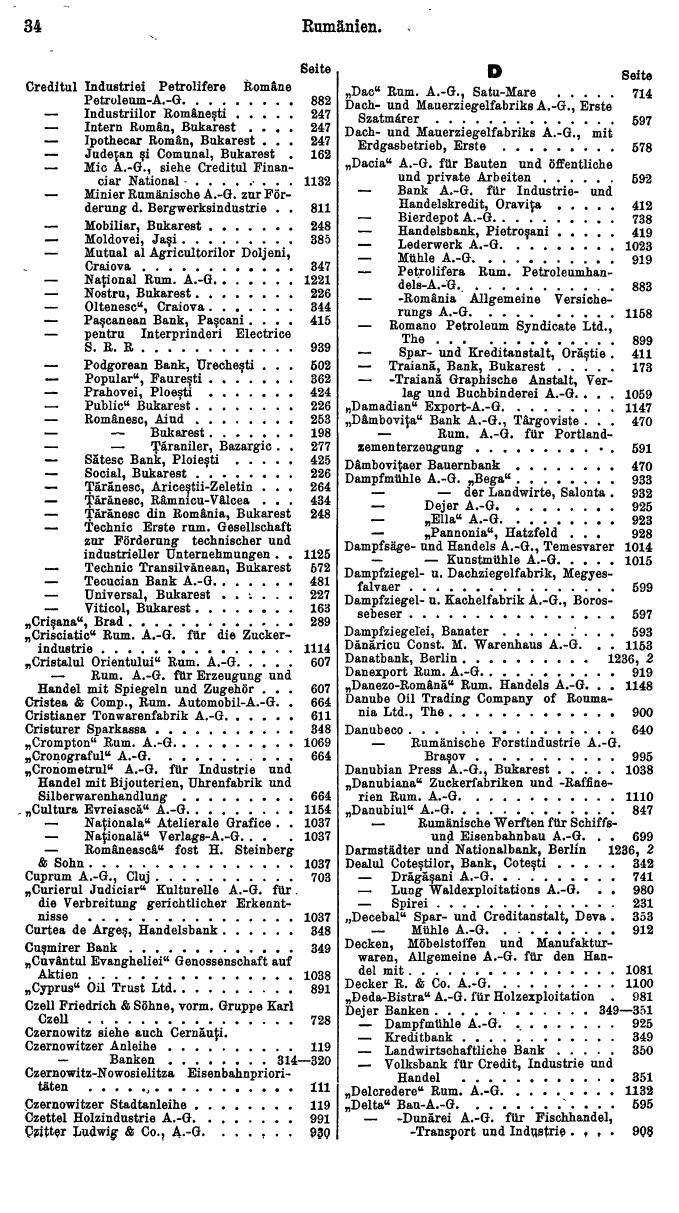 Compass. Finanzielles Jahrbuch 1932: Rumänien. - Seite 38