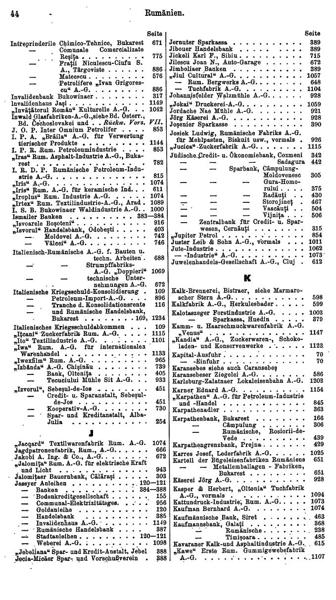 Compass. Finanzielles Jahrbuch 1932: Rumänien. - Seite 48