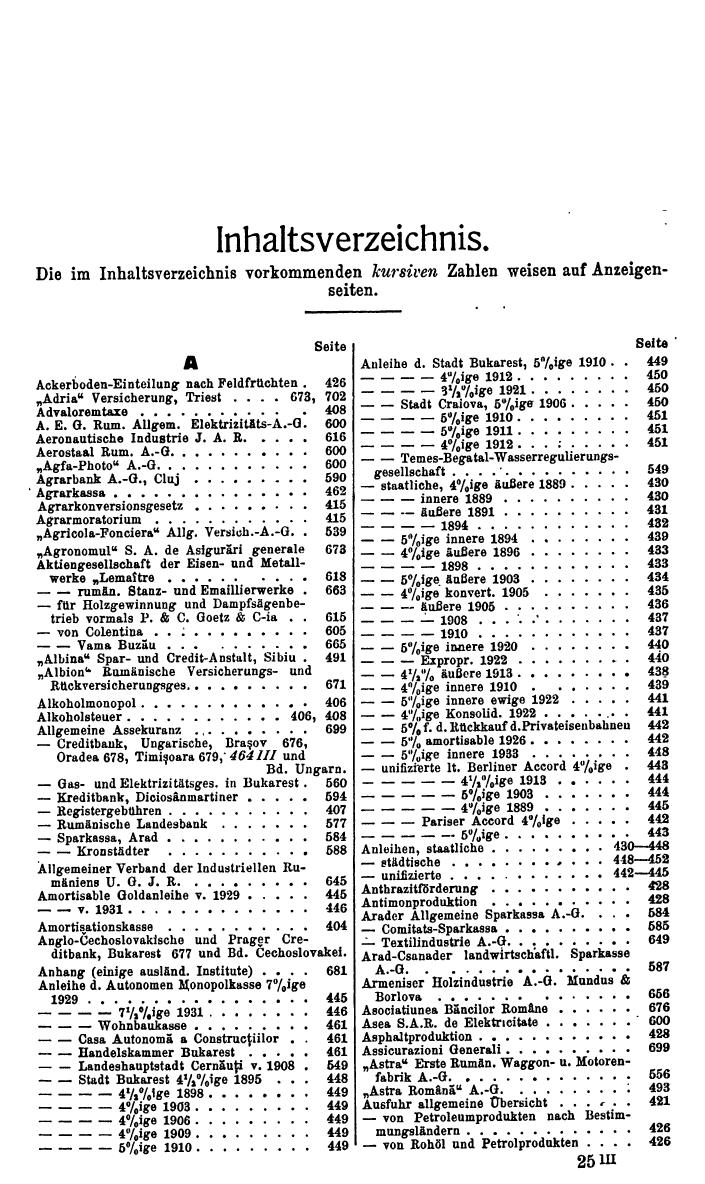 Compass. Finanzielles Jahrbuch 1934: Rumänien, Jugoslawien. - Seite 391