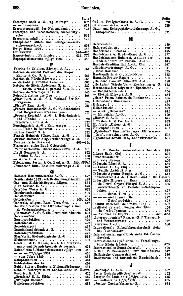 Compass. Finanzielles Jahrbuch 1935: Rumänien, Jugoslawien. - Seite 396