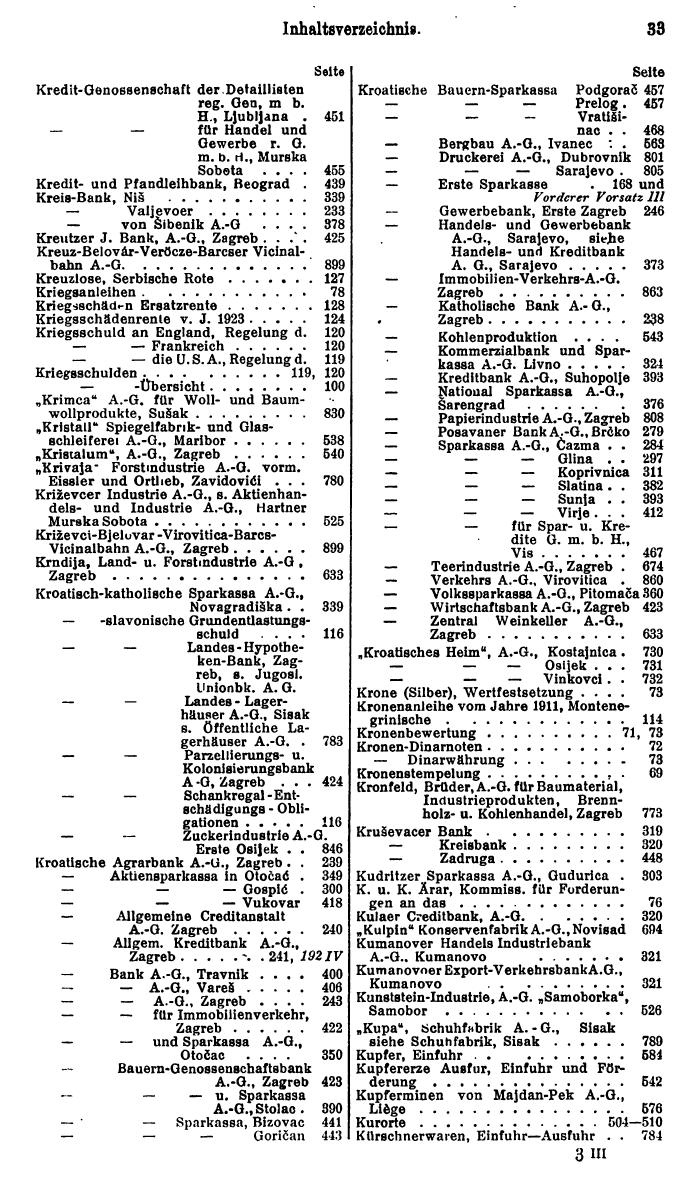 Compass. Finanzielles Jahrbuch 1932: Jugoslawien. - Seite 37