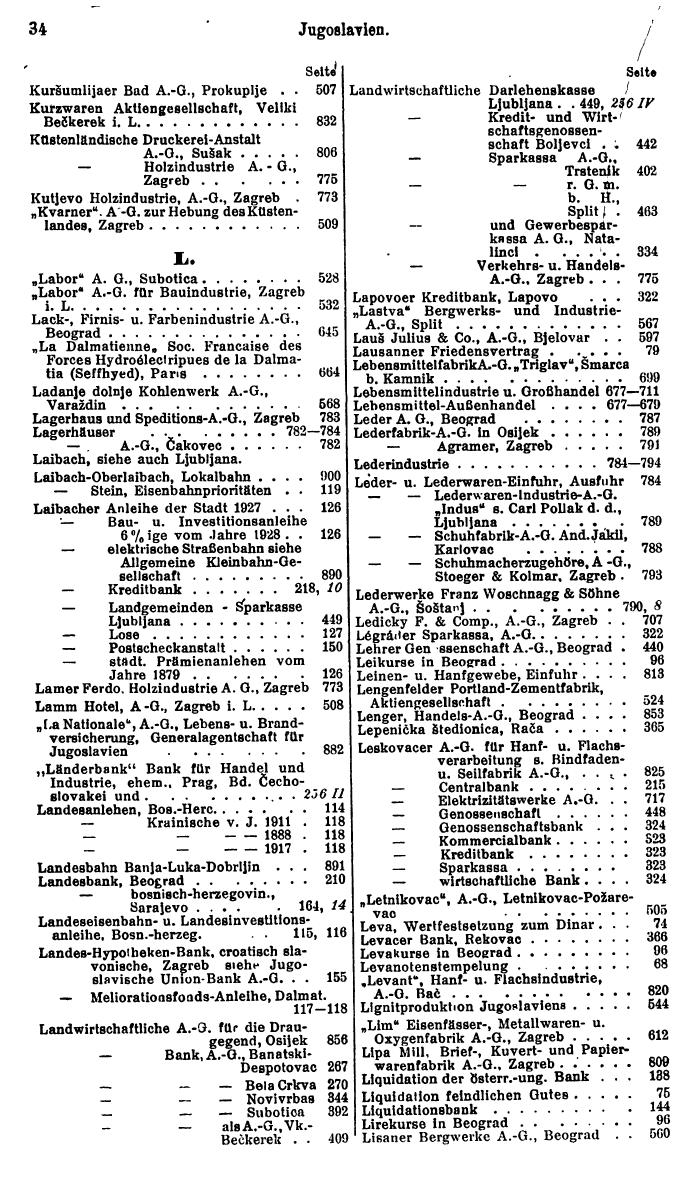 Compass. Finanzielles Jahrbuch 1932: Jugoslawien. - Seite 38