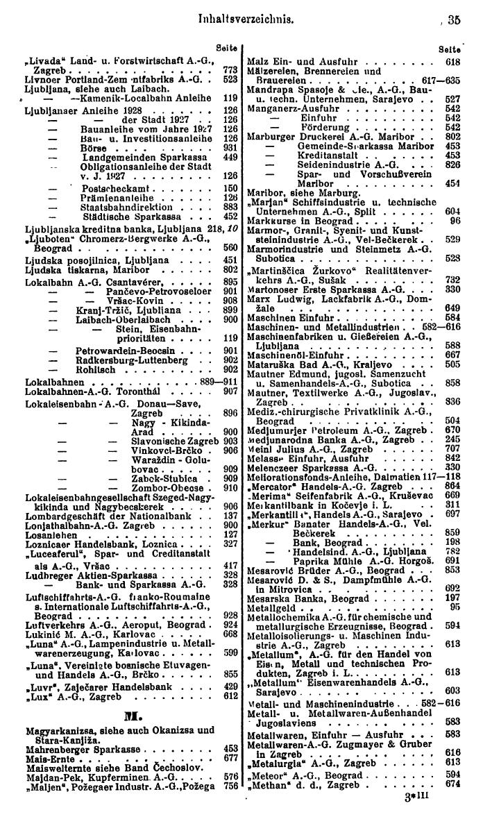 Compass. Finanzielles Jahrbuch 1932: Jugoslawien. - Seite 39