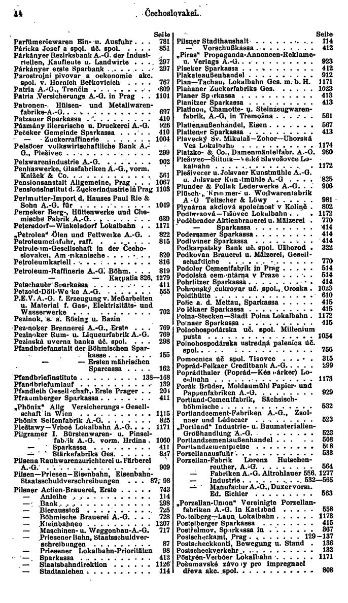 Compass. Finanzielles Jahrbuch 1925, Band II: Tschechoslowakei. - Seite 48