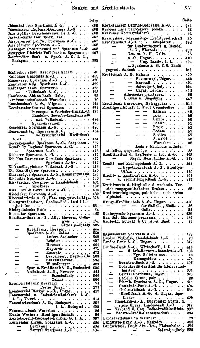 Compass. Finanzielles Jahrbuch 1920, Band II: Polen, Ungarn. - Seite 19