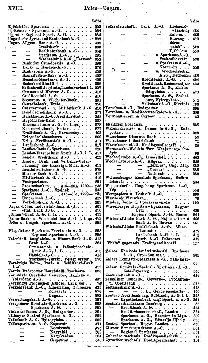 Compass. Finanzielles Jahrbuch 1920, Band II: Polen, Ungarn. - Seite 22