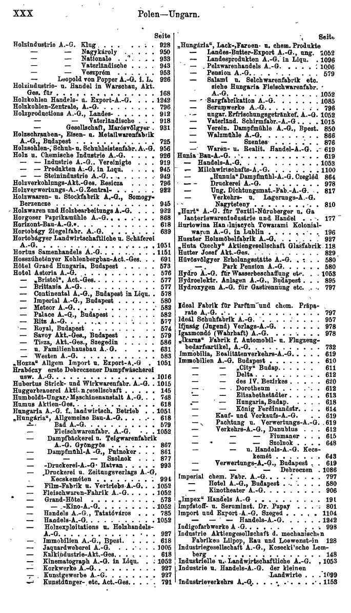 Compass. Finanzielles Jahrbuch 1920, Band II: Polen, Ungarn. - Seite 34