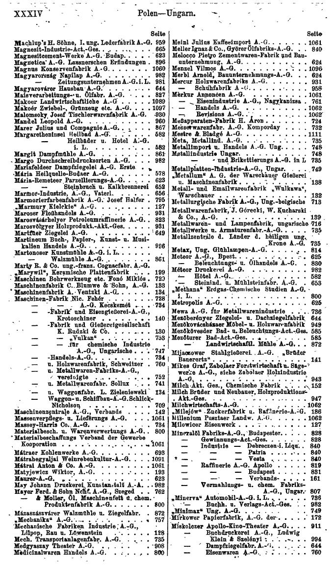 Compass. Finanzielles Jahrbuch 1920, Band II: Polen, Ungarn. - Seite 38