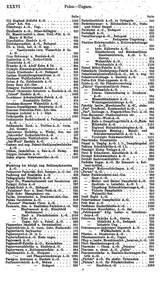 Compass. Finanzielles Jahrbuch 1920, Band II: Polen, Ungarn. - Seite 40