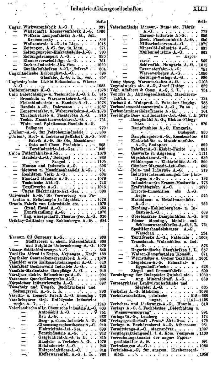 Compass. Finanzielles Jahrbuch 1920, Band II: Polen, Ungarn. - Seite 47