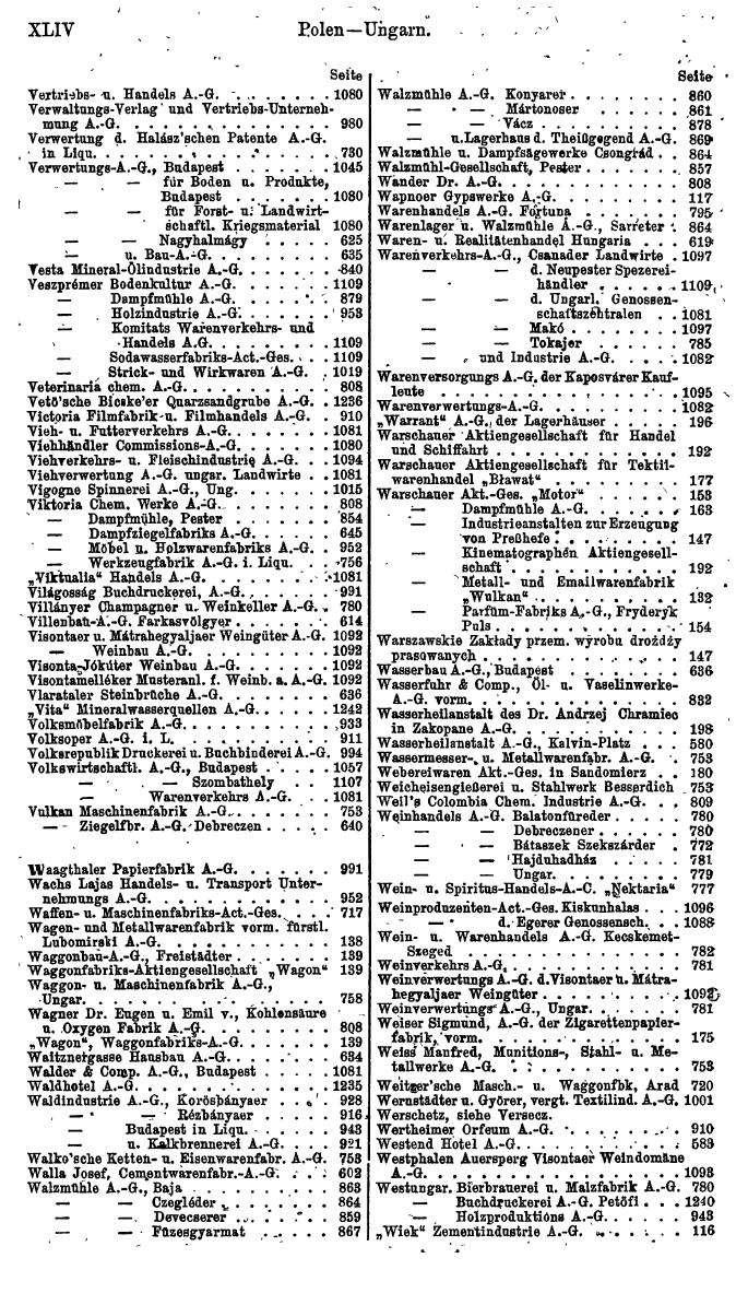Compass. Finanzielles Jahrbuch 1920, Band II: Polen, Ungarn. - Seite 48