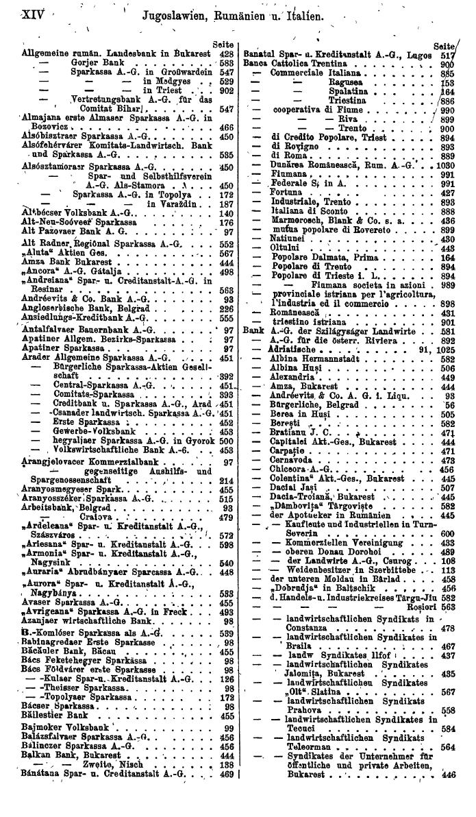 Compass. Finanzielles Jahrbuch 1920, Band III: Jugoslawien, Rumänien, Neu-Italien. - Seite 18