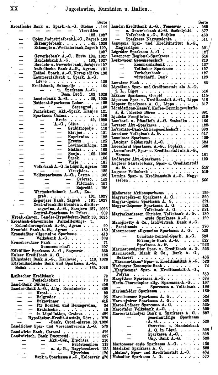 Compass. Finanzielles Jahrbuch 1920, Band III: Jugoslawien, Rumänien, Neu-Italien. - Seite 24