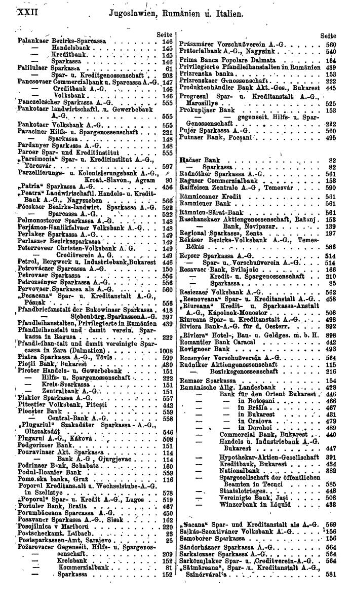 Compass. Finanzielles Jahrbuch 1920, Band III: Jugoslawien, Rumänien, Neu-Italien. - Seite 26