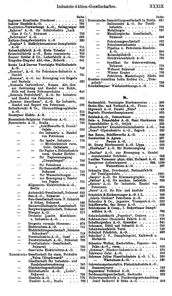 Compass. Finanzielles Jahrbuch 1920, Band III: Jugoslawien, Rumänien, Neu-Italien. - Seite 43