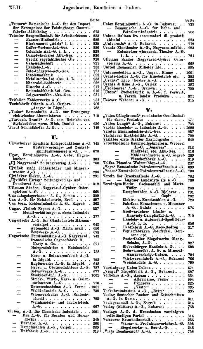 Compass. Finanzielles Jahrbuch 1920, Band III: Jugoslawien, Rumänien, Neu-Italien. - Seite 46