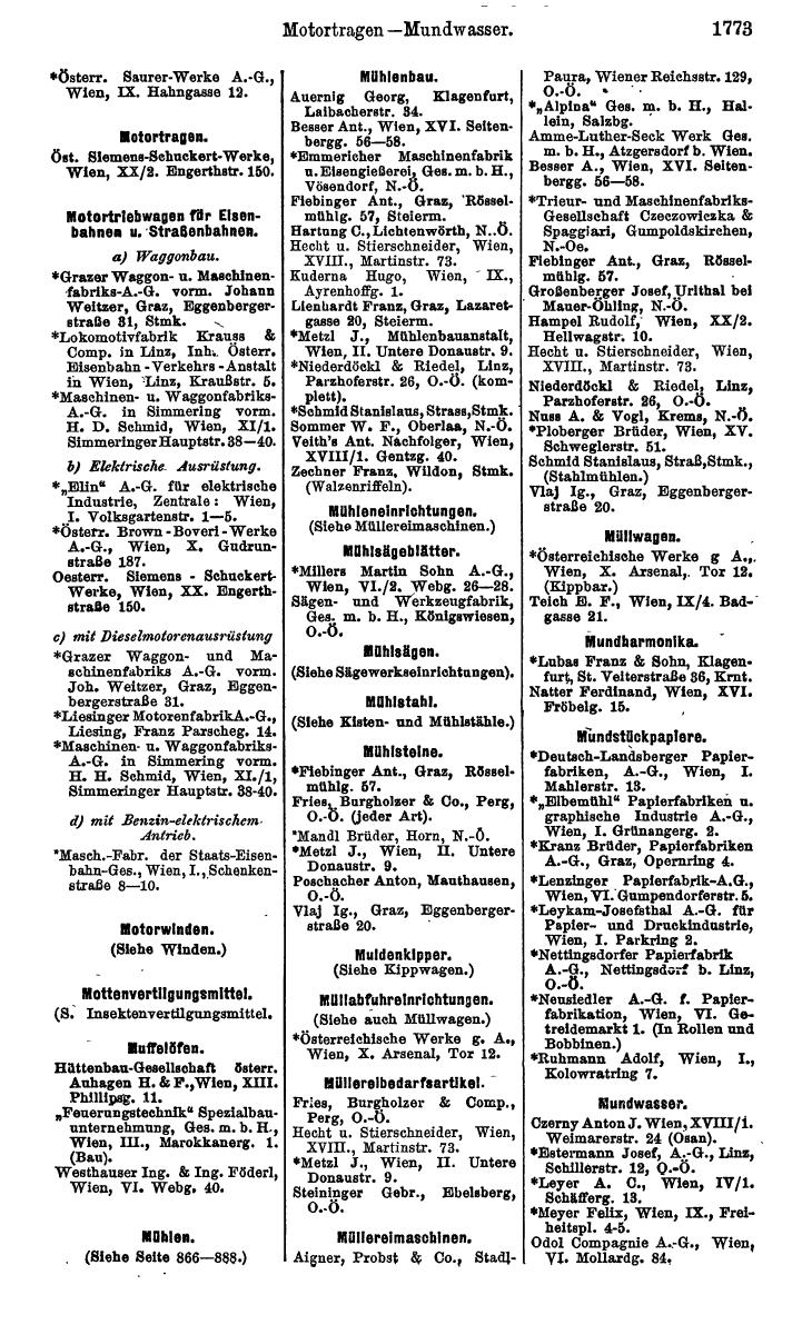 Compass. Industrielles Jahrbuch 1928: Österreich. - Page 1907