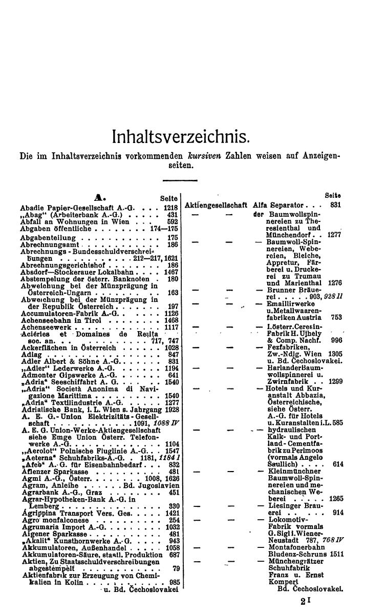 Compass. Finanzielles Jahrbuch 1929: Österreich. - Seite 21