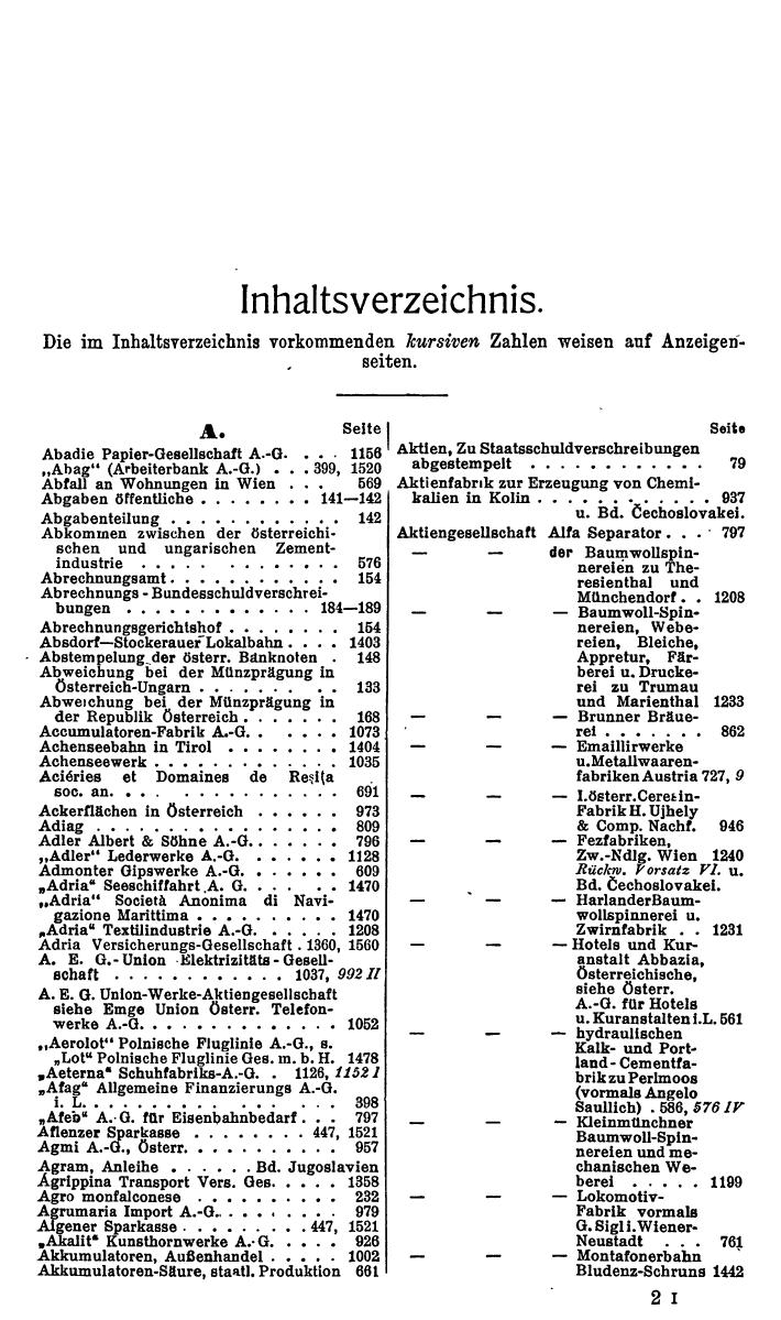 Compass. Finanzielles Jahrbuch 1931: Österreich. - Seite 21