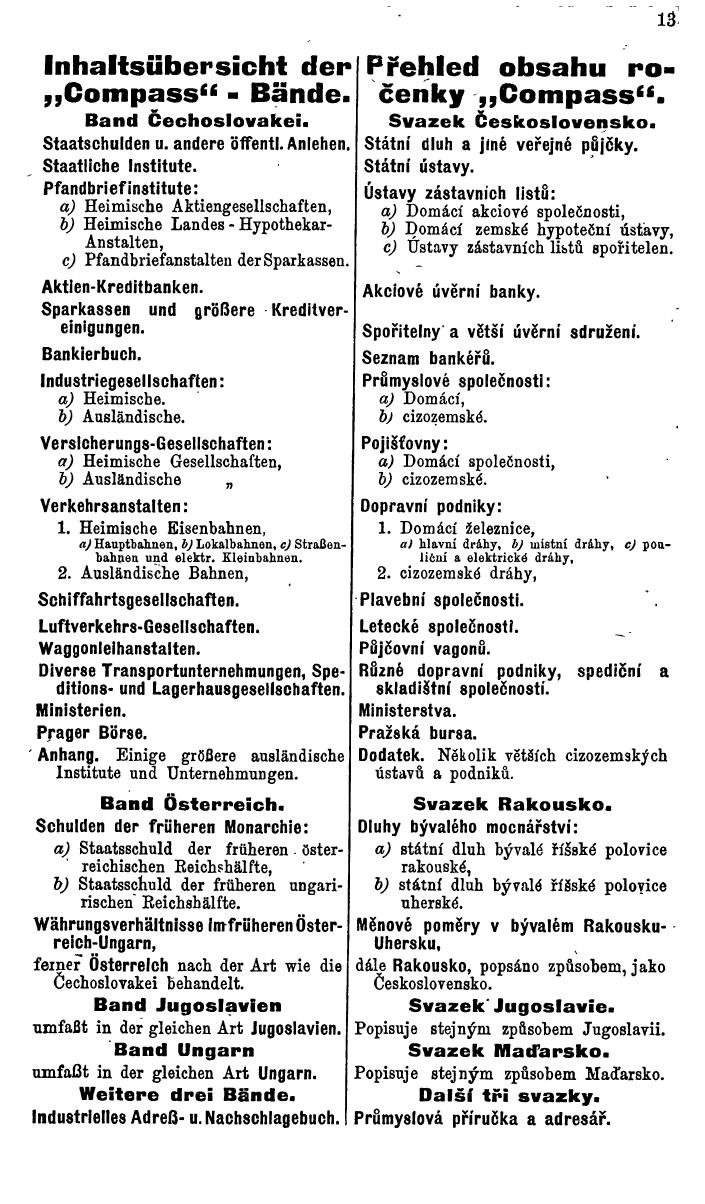 Compass. Finanzielles Jahrbuch 1928: Tschechoslowakei. - Seite 17