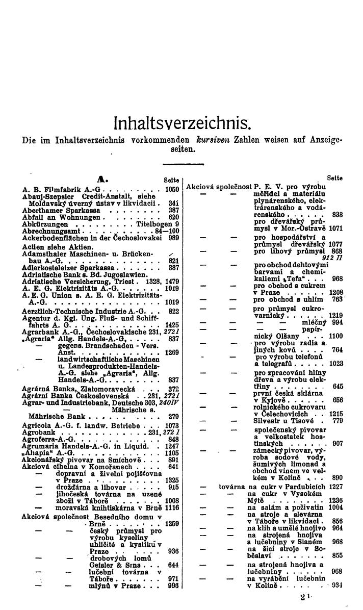 Compass. Finanzielles Jahrbuch 1929: Tschechoslowakei. - Seite 21
