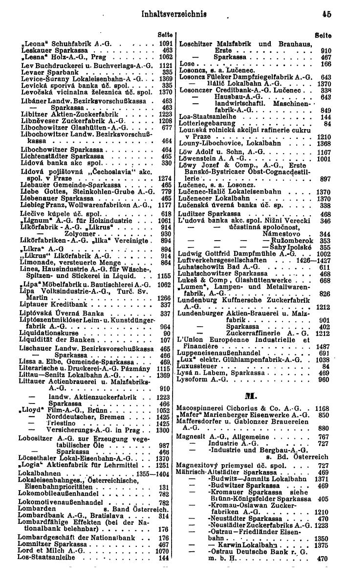 Compass. Finanzielles Jahrbuch 1929: Tschechoslowakei. - Seite 49