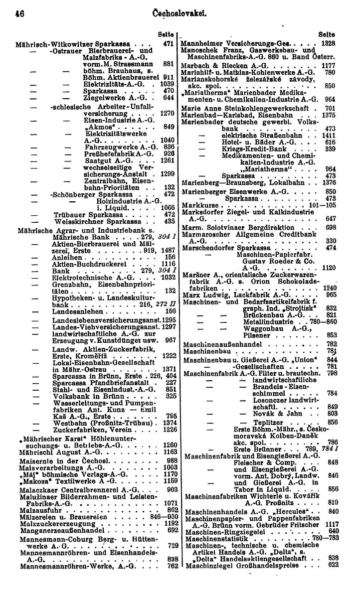 Compass. Finanzielles Jahrbuch 1929: Tschechoslowakei. - Seite 50