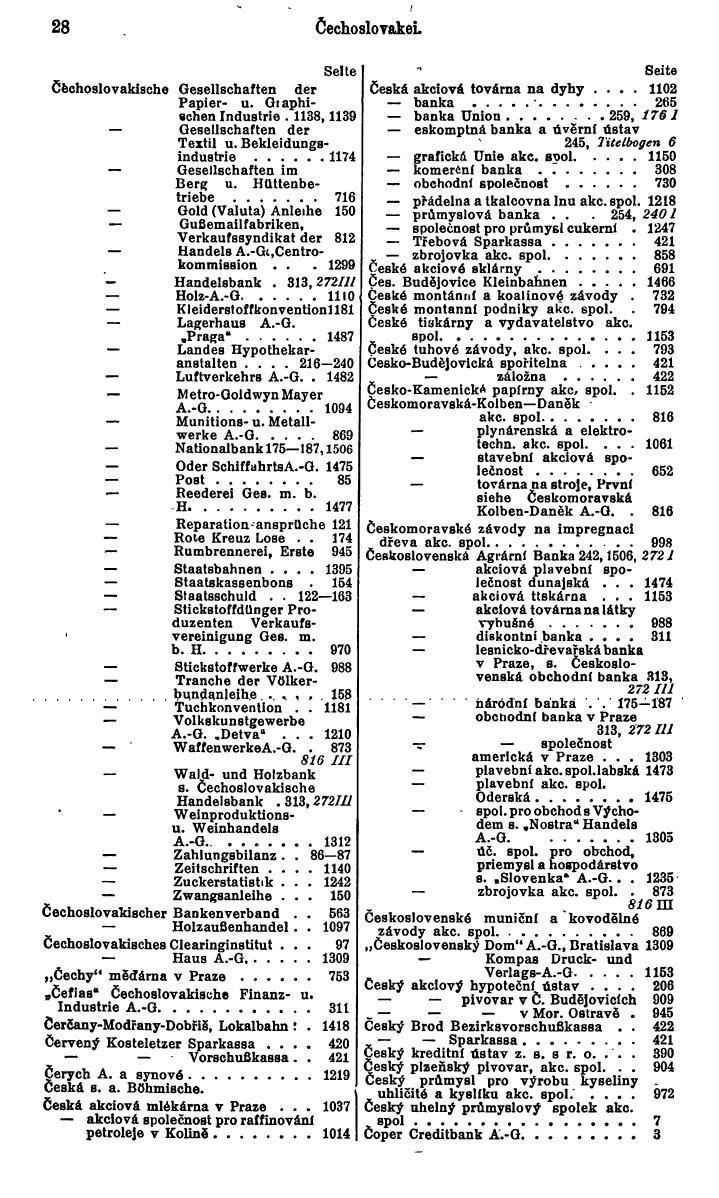 Compass. Finanzielles Jahrbuch 1930: Tschechoslowakei. - Seite 32