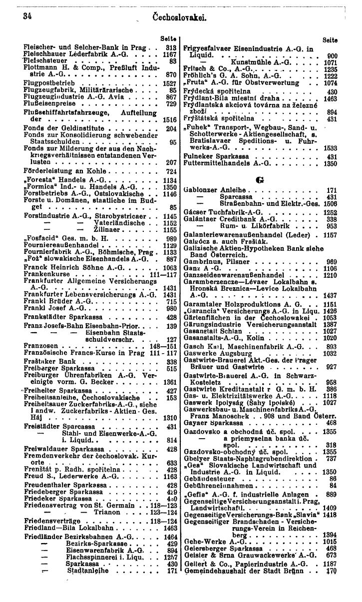 Compass. Finanzielles Jahrbuch 1931: Tschechoslowakei. - Seite 38