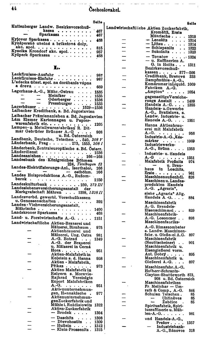 Compass. Finanzielles Jahrbuch 1931: Tschechoslowakei. - Seite 48