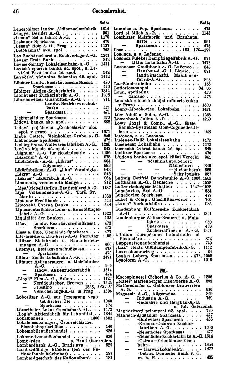 Compass. Finanzielles Jahrbuch 1931: Tschechoslowakei. - Seite 50