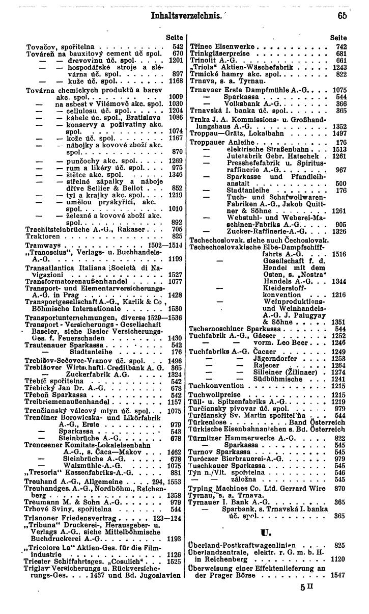 Compass. Finanzielles Jahrbuch 1931: Tschechoslowakei. - Seite 71