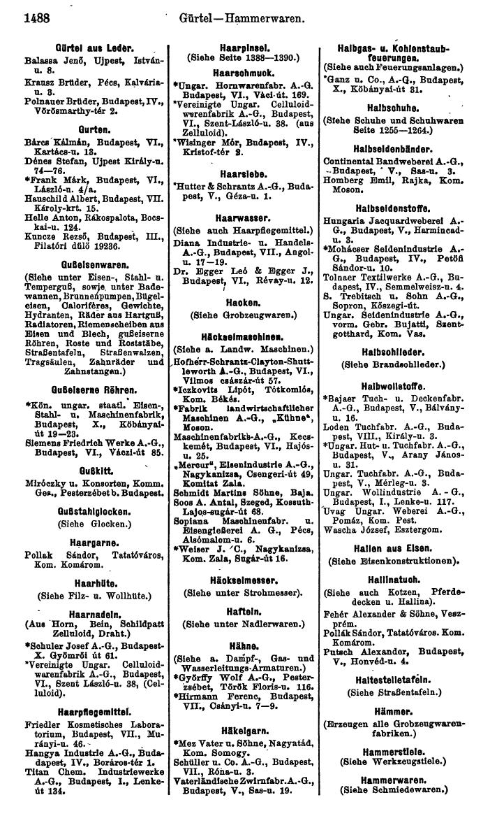 Compass. Industrielles Jahrbuch 1930: Jugoslawien, Ungarn. - Seite 1488