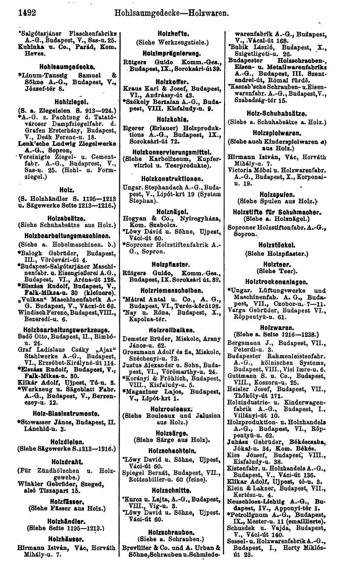 Compass. Industrielles Jahrbuch 1930: Jugoslawien, Ungarn. - Seite 1492