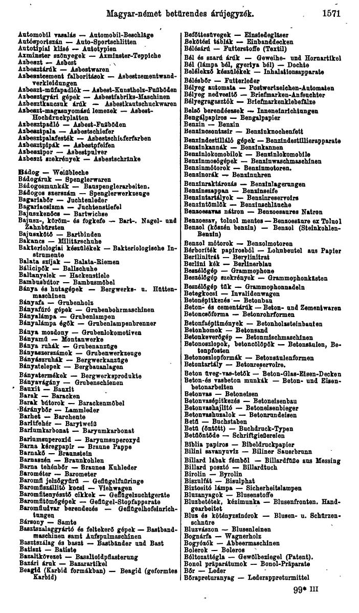 Compass. Industrielles Jahrbuch 1930: Jugoslawien, Ungarn. - Page 1571