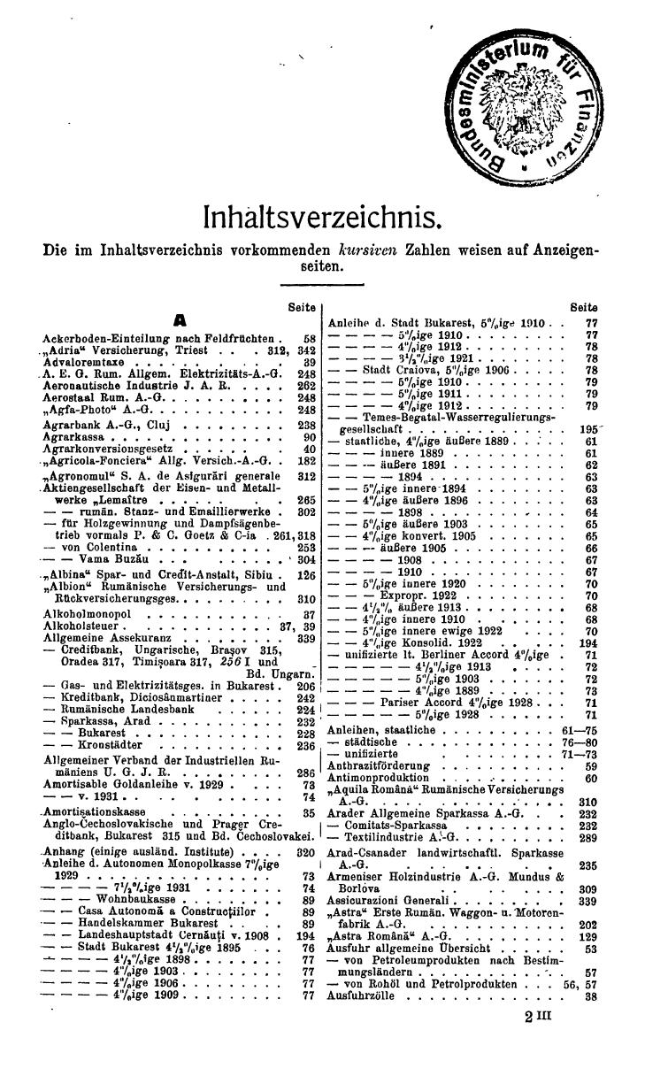 Compass. Finanzielles Jahrbuch 1933: Rumänien, Jugoslawien. - Page 21