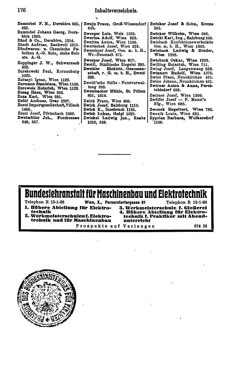 Compass. Industrielles Jahrbuch 1933: Österreich. - Seite 192