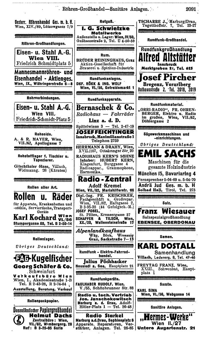Compass. Kommerzielles Jahrbuch 1943: Ostmark. - Page 2261