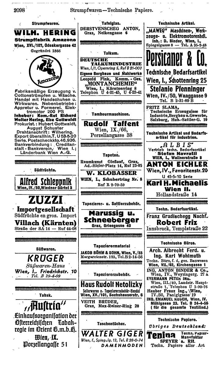 Compass. Kommerzielles Jahrbuch 1943: Ostmark. - Page 2268