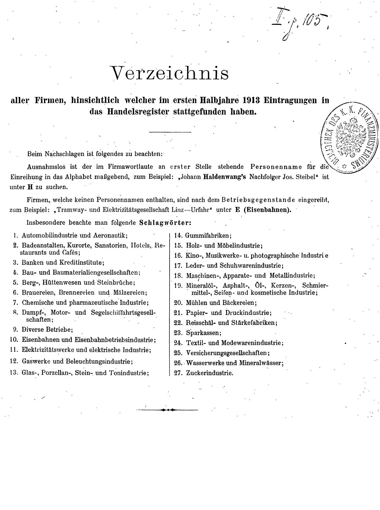 Zentralblatt für die Eintragungen in das Handelsregister 1913, Teil 1 - Page 9