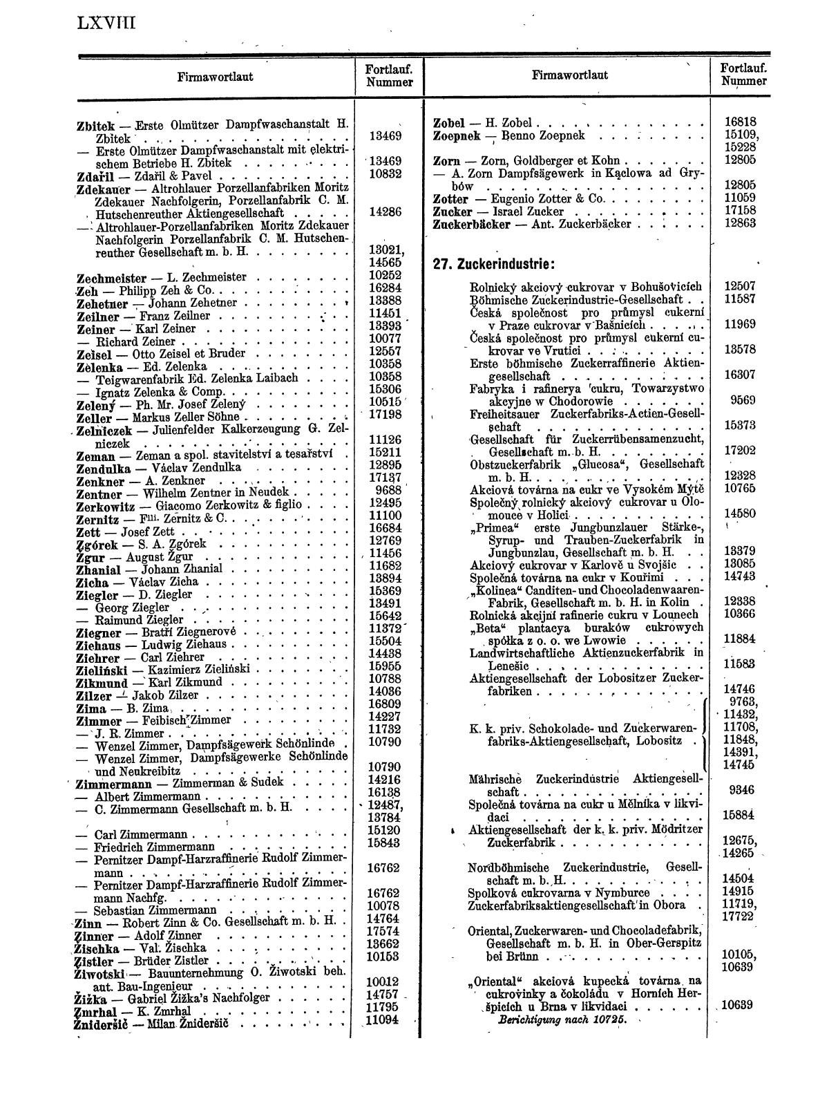 Zentralblatt für die Eintragungen in das Handelsregister 1913, Teil 2 - Seite 72
