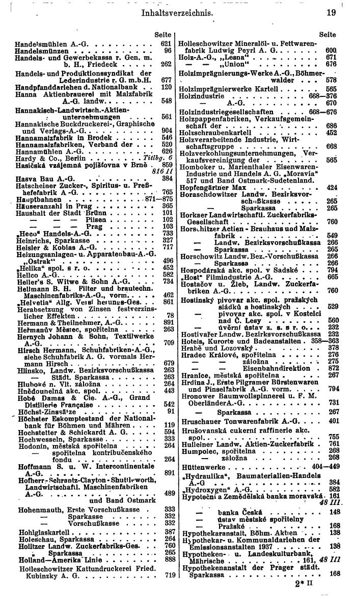 Compass. Finanzielles Jahrbuch 1941: Böhmen und Mähren, Slowakei. - Seite 27