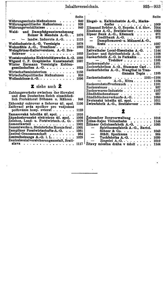 Compass. Finanzielles Jahrbuch 1941: Böhmen und Mähren, Slowakei. - Page 951