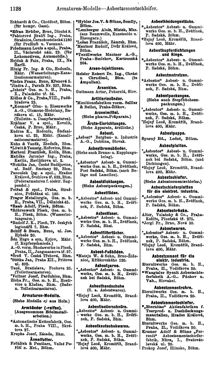 Compass. Industrielles Jahrbuch 1939:  Böhmen und Mähren, Slowakei, Karpatho-Russland. - Page 1116