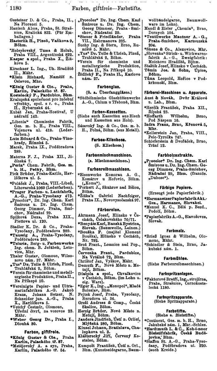 Compass. Industrielles Jahrbuch 1939:  Böhmen und Mähren, Slowakei, Karpatho-Russland. - Seite 1168