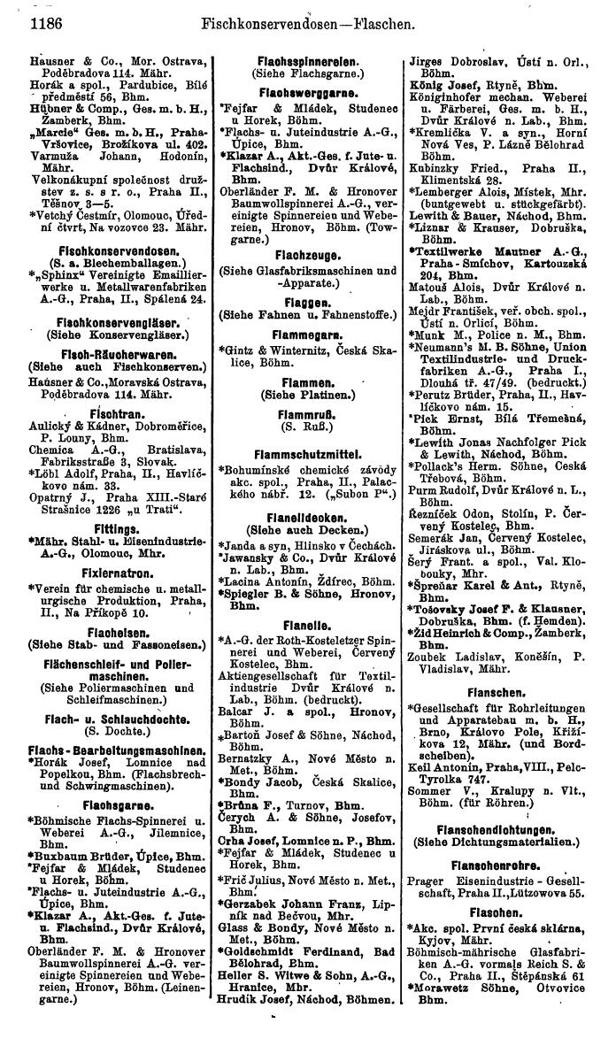 Compass. Industrielles Jahrbuch 1939:  Böhmen und Mähren, Slowakei, Karpatho-Russland. - Seite 1174