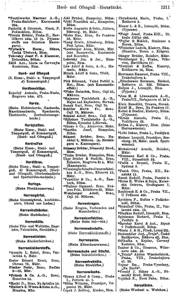 Compass. Industrielles Jahrbuch 1939:  Böhmen und Mähren, Slowakei, Karpatho-Russland. - Seite 1199