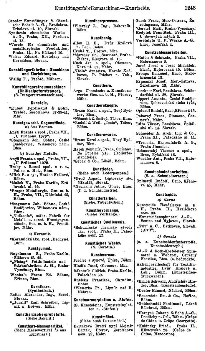 Compass. Industrielles Jahrbuch 1939:  Böhmen und Mähren, Slowakei, Karpatho-Russland. - Seite 1231