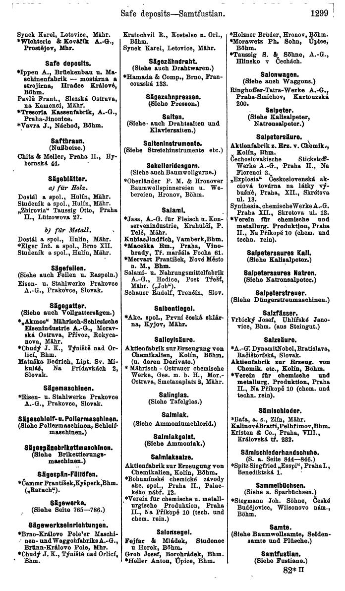 Compass. Industrielles Jahrbuch 1939:  Böhmen und Mähren, Slowakei, Karpatho-Russland. - Seite 1287